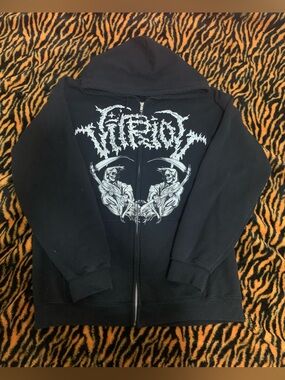 Zumiez Black Zip-Up Hoodie with White Grim Reaper Graphic